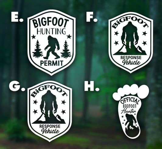 Bigfoot Hunter/Believe Cryptid Vinyl Decal for Car