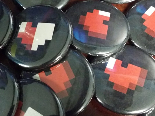 8-bit, Love, Hearts, Retro, Game  1.25' Pin back Button