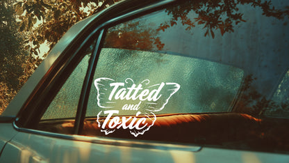 Tatted and Toxic Butterfly Vinyl Decal